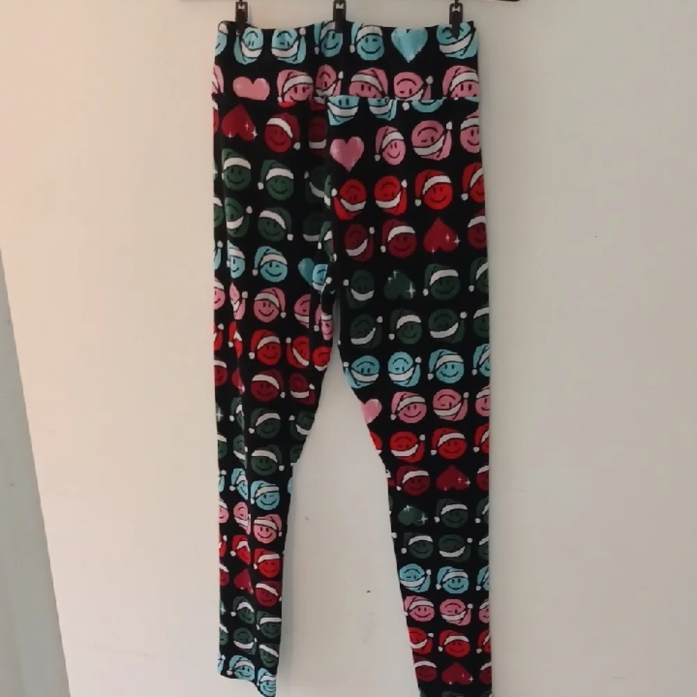 No Boundaries Red and Pink Leggings Fun Cartoon Print